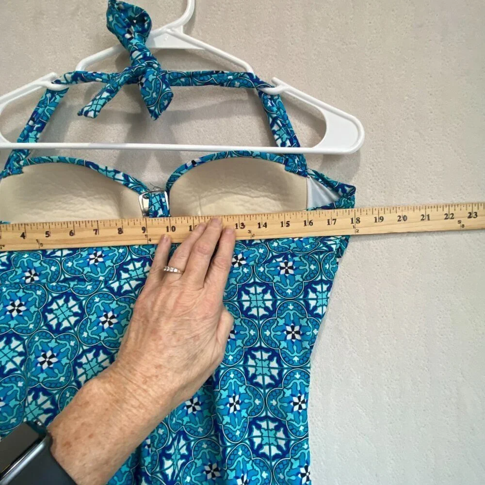 Spanx Fiesta Tile Assets One Piece Swim Bathing Suit Swimsuit Sz XL